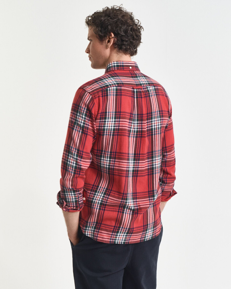 regular fit flanellhemd mit karomuster – modern rust
