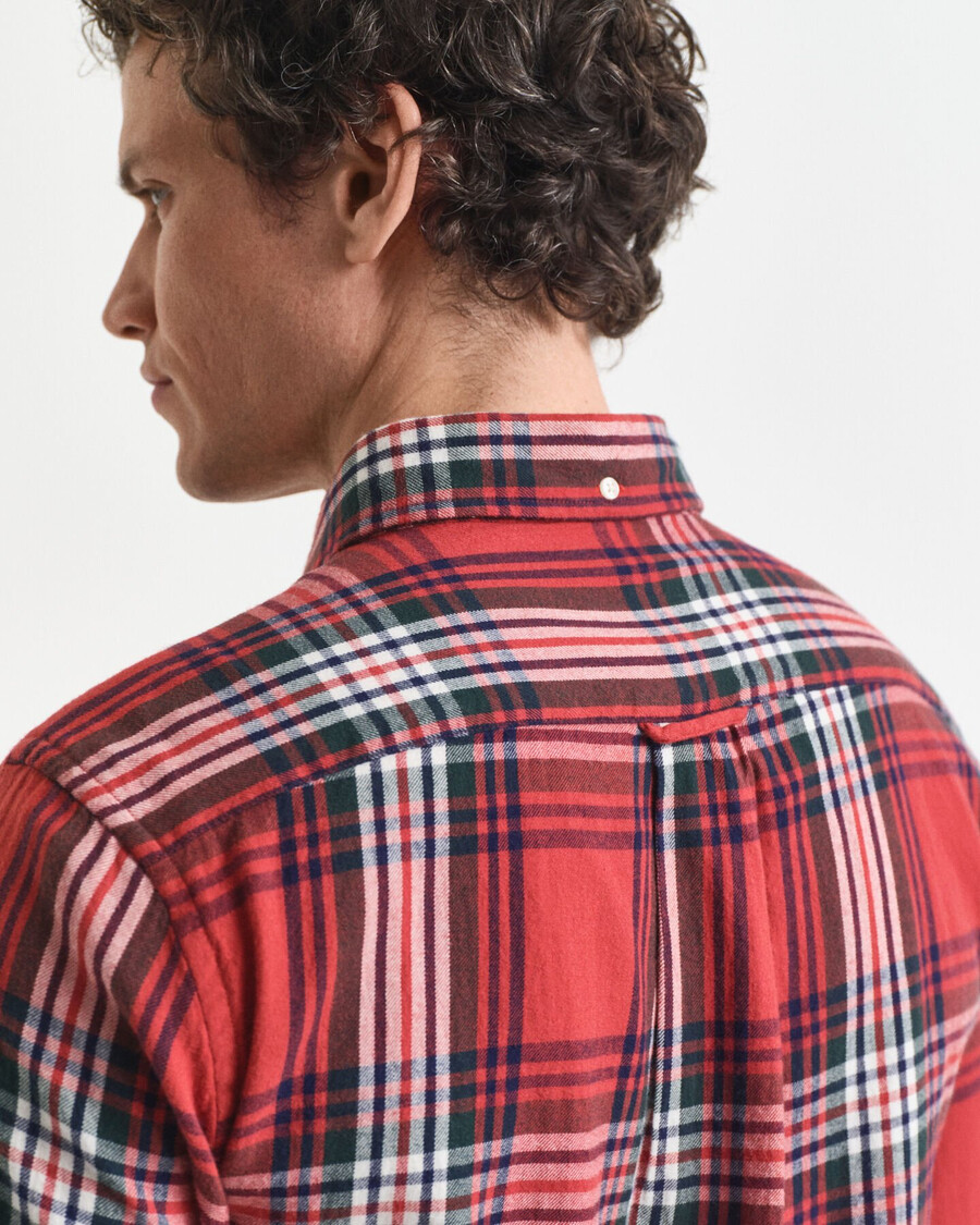 regular fit flanellhemd mit karomuster – modern rust