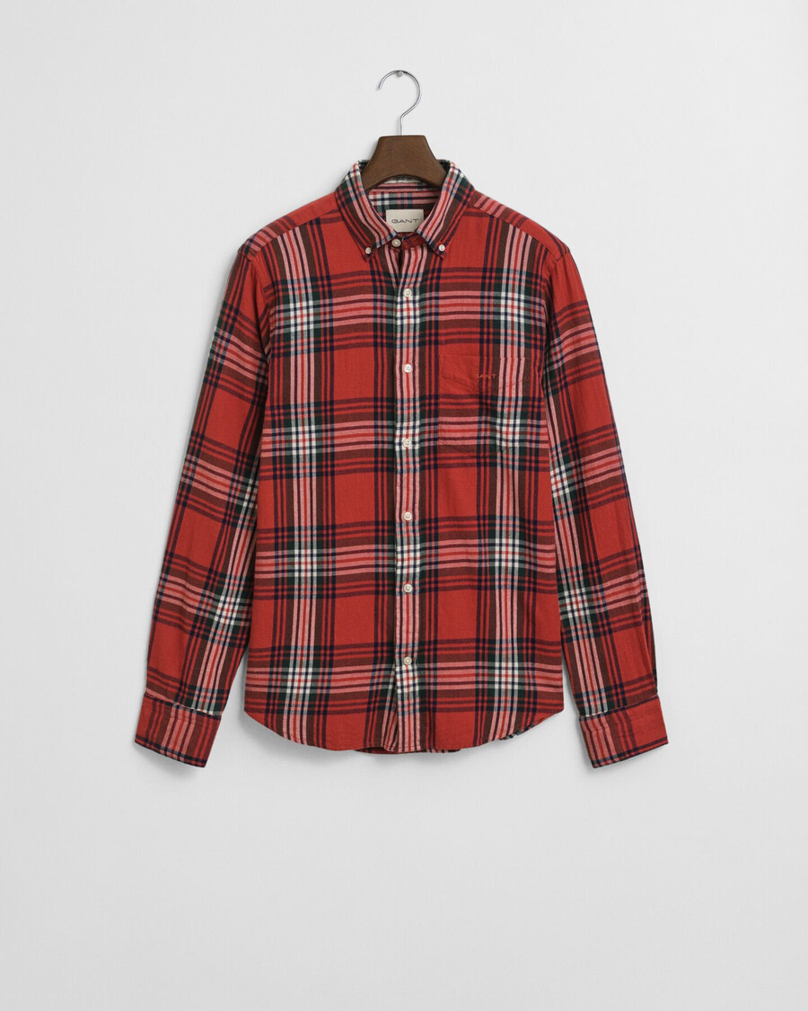 regular fit flanellhemd mit karomuster – modern rust