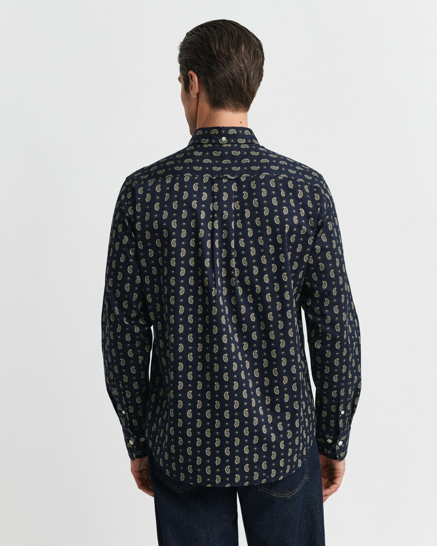 regular fit twillhemd mit paisley-print – abendblau