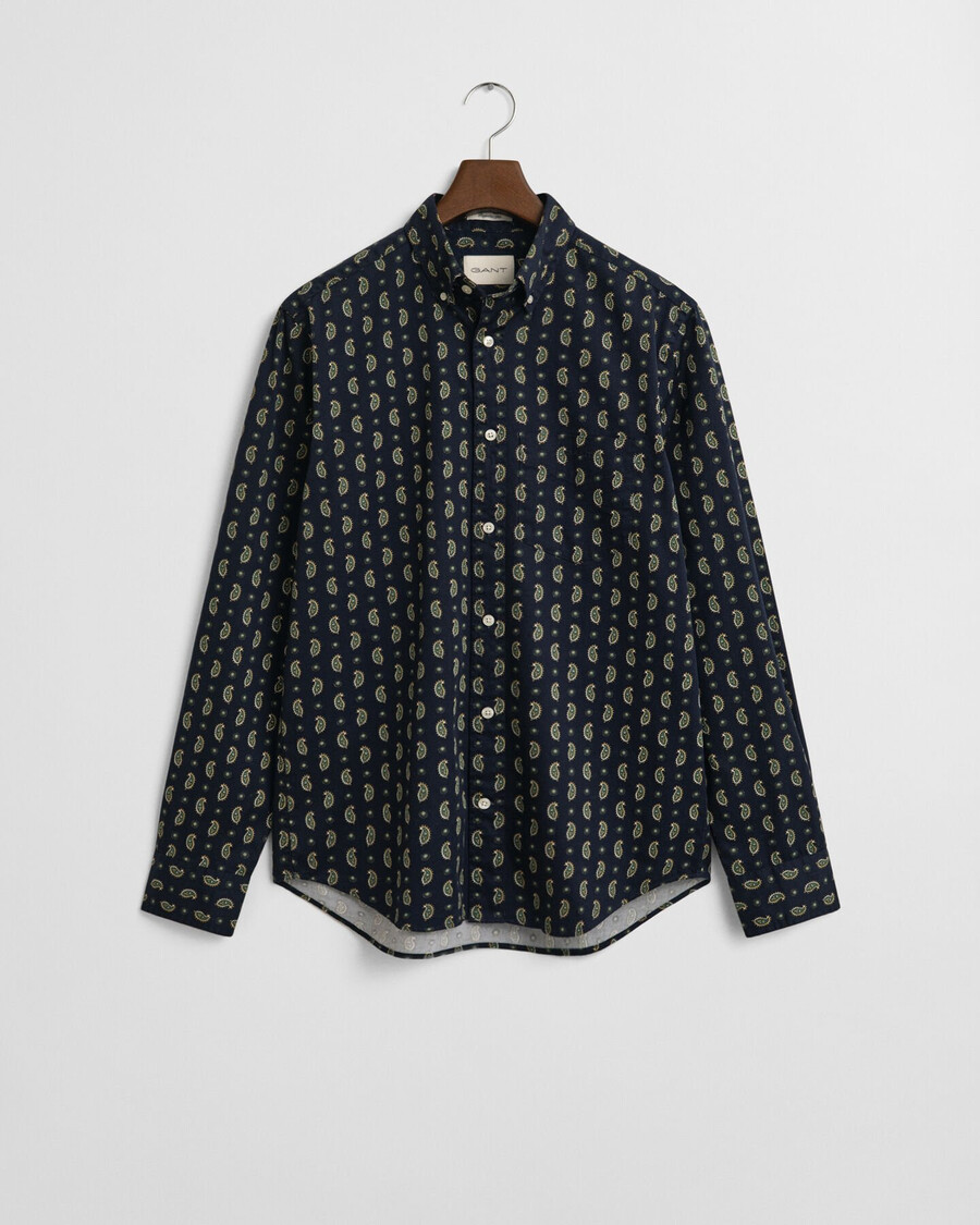 regular fit twillhemd mit paisley-print – abendblau