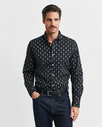 regular fit twillhemd mit paisley-print – abendblau