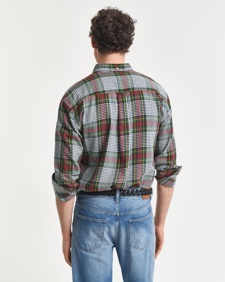 lässig geschnittenes leichtes hemd aus kariertem twill – tartangrün