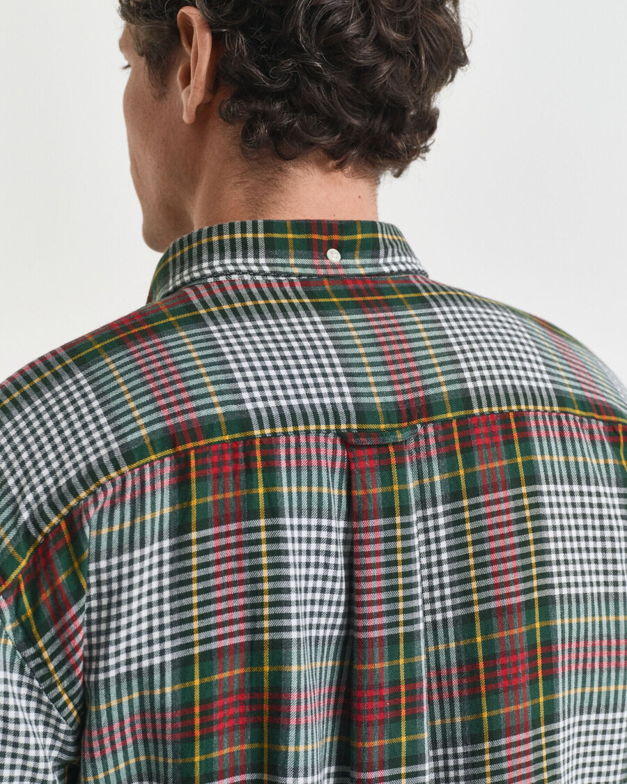 lässig geschnittenes leichtes hemd aus kariertem twill – tartangrün