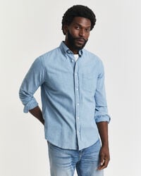 regular fit indigo chambray hemd - hellblau