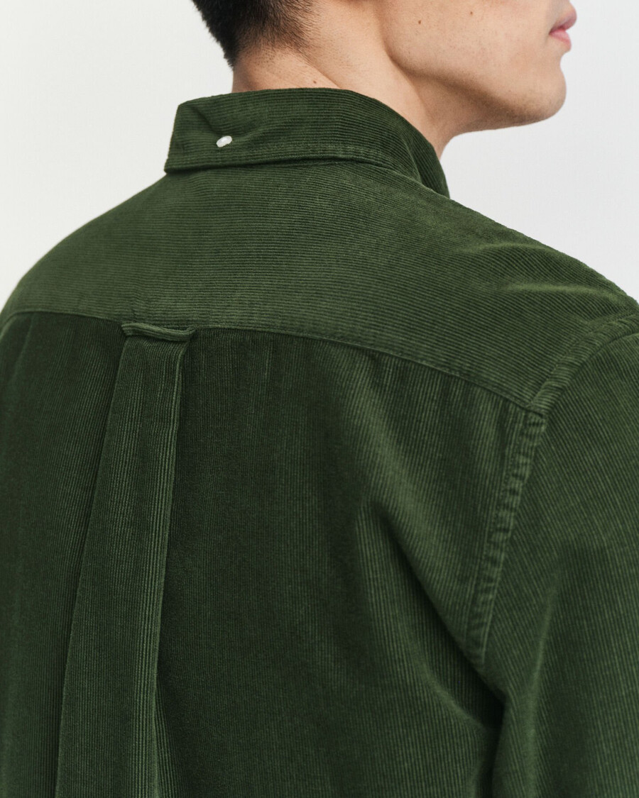 regular fit baumwoll-cordhemd – country green