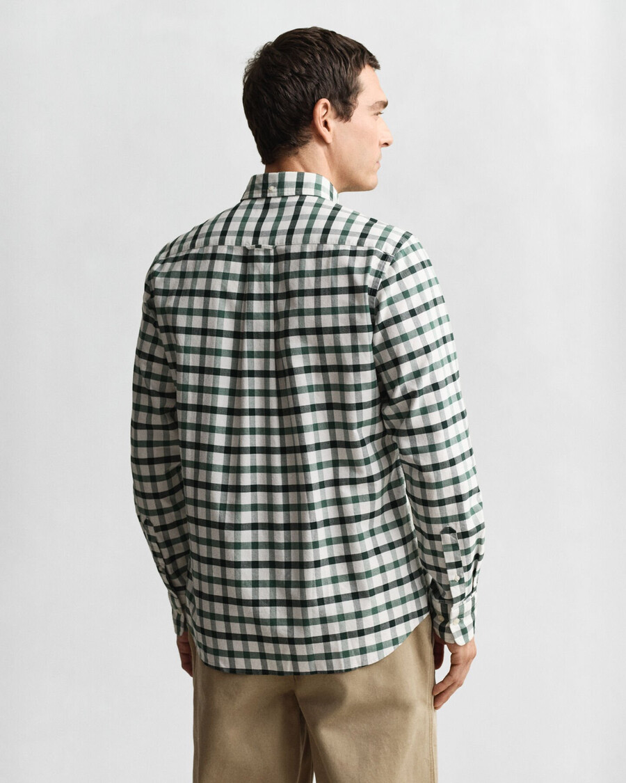 oxford-hemd mit karomuster in regulärer passform – woody green