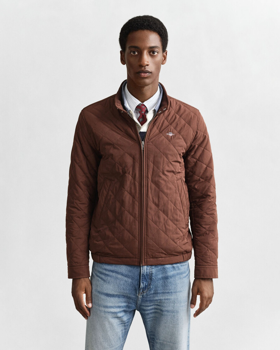 gesteppte windjacke - mahagonibraun