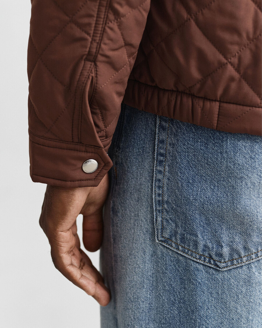 gesteppte windjacke - mahagonibraun