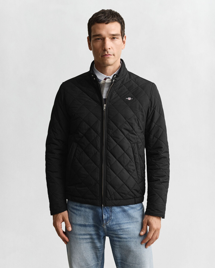 gesteppte windjacke - schwarz