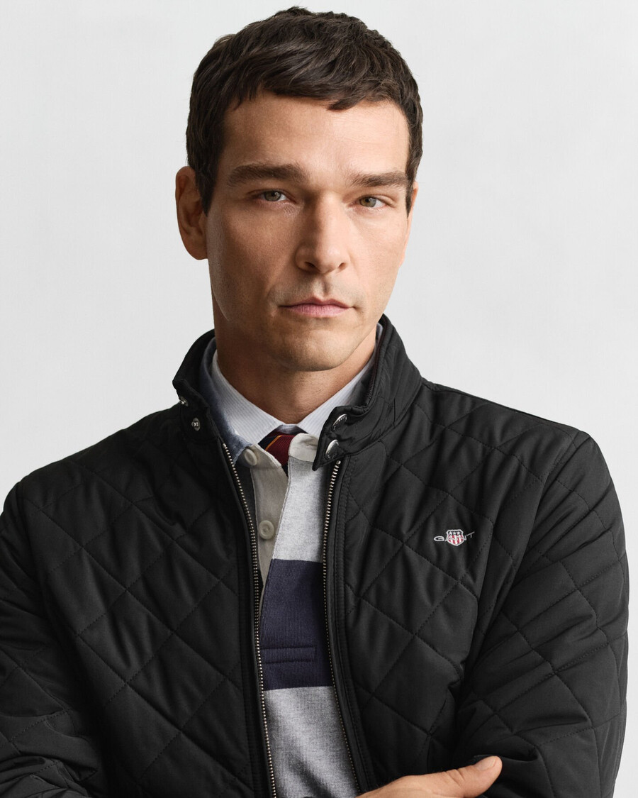 gesteppte windjacke - schwarz