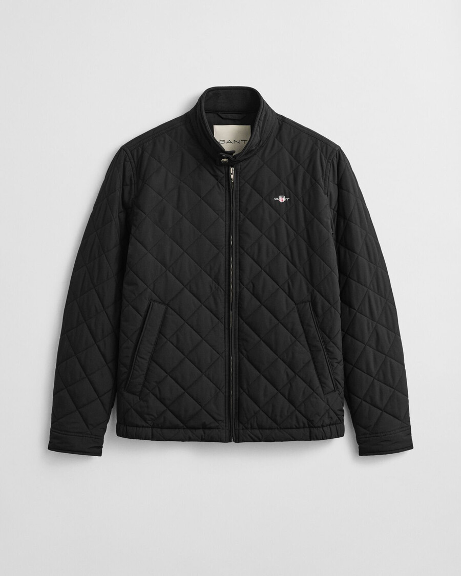 gesteppte windjacke - schwarz