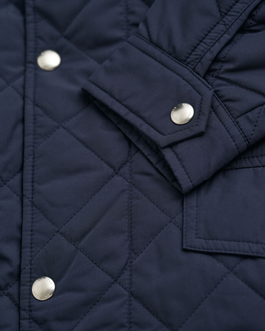 gesteppte windjacke in mittlerer länge - abendblau