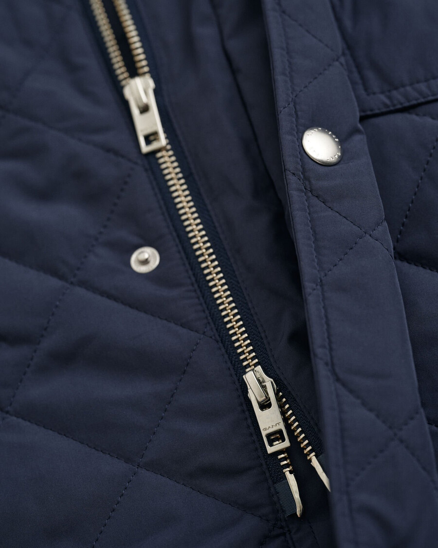 gesteppte windjacke in mittlerer länge - abendblau