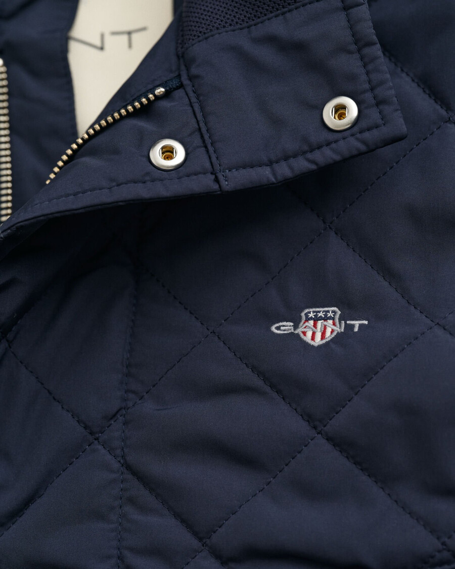 gesteppte windjacke in mittlerer länge - abendblau