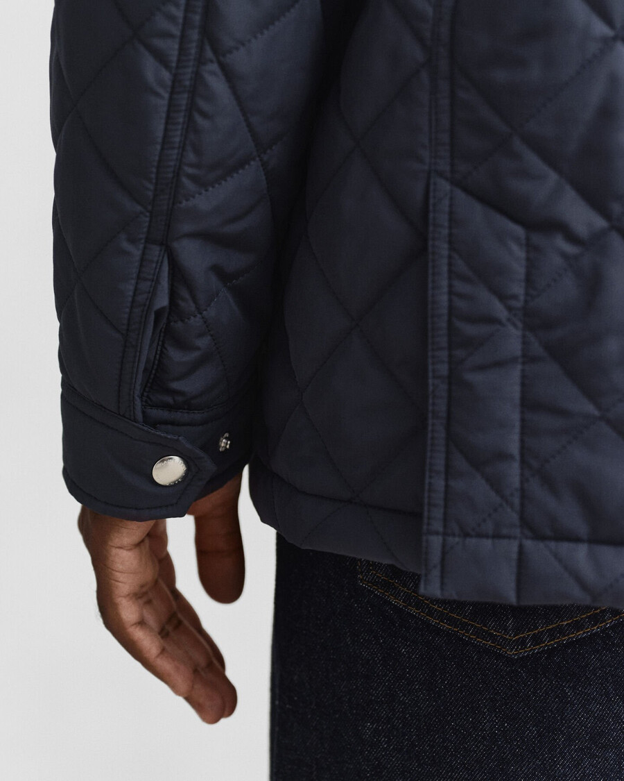 gesteppte windjacke in mittlerer länge - abendblau