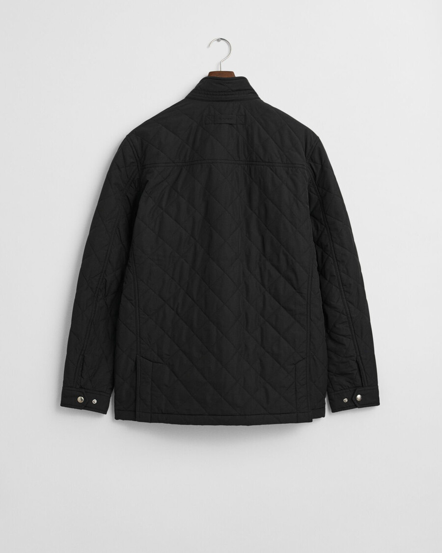 gesteppte windjacke in mid-länge - schwarz