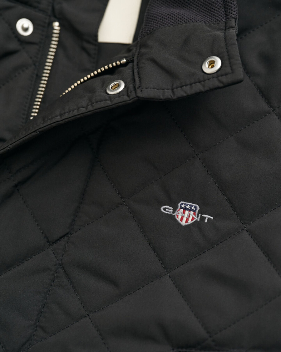 gesteppte windjacke in mid-länge - schwarz