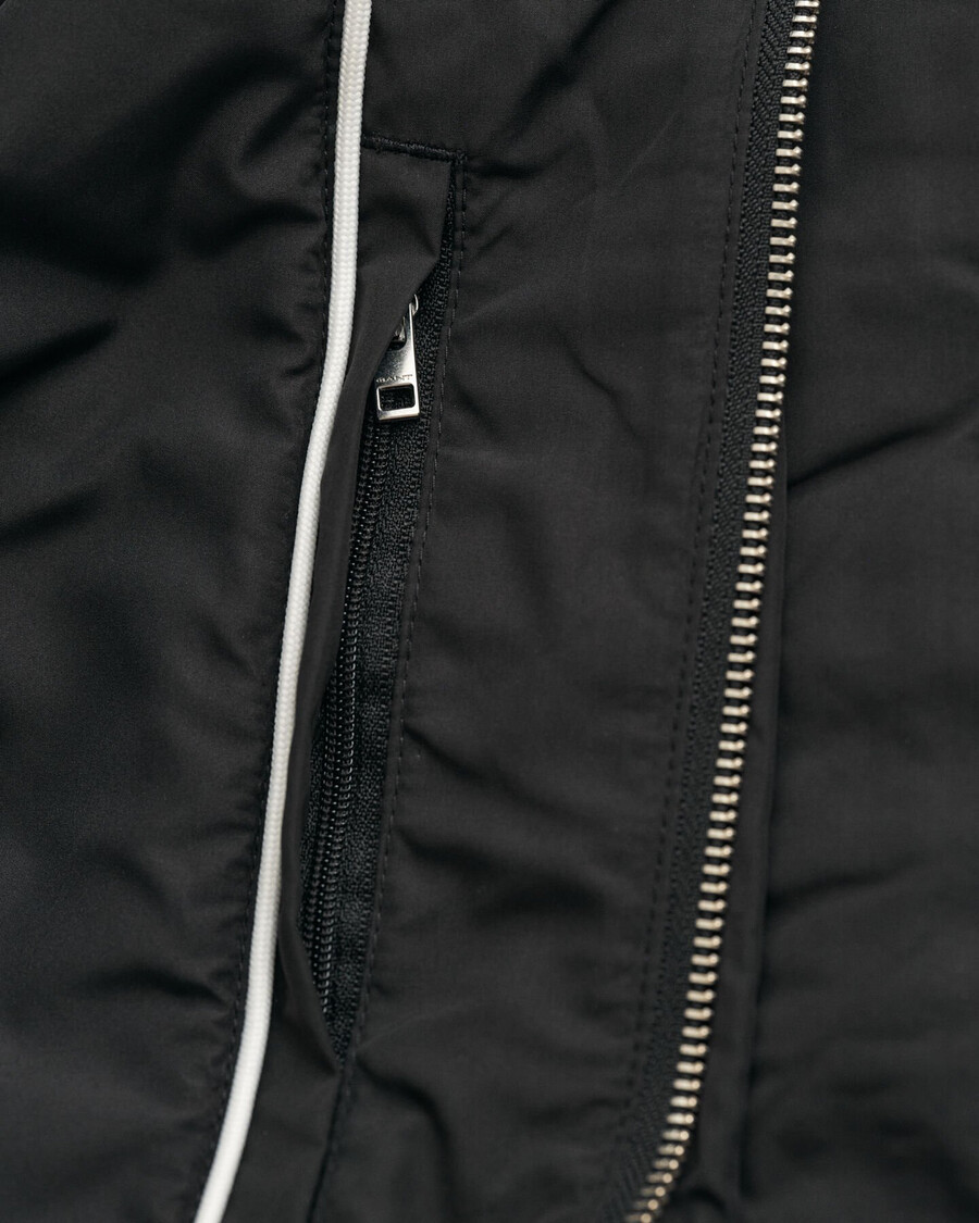 gesteppte windjacke in mid-länge - schwarz