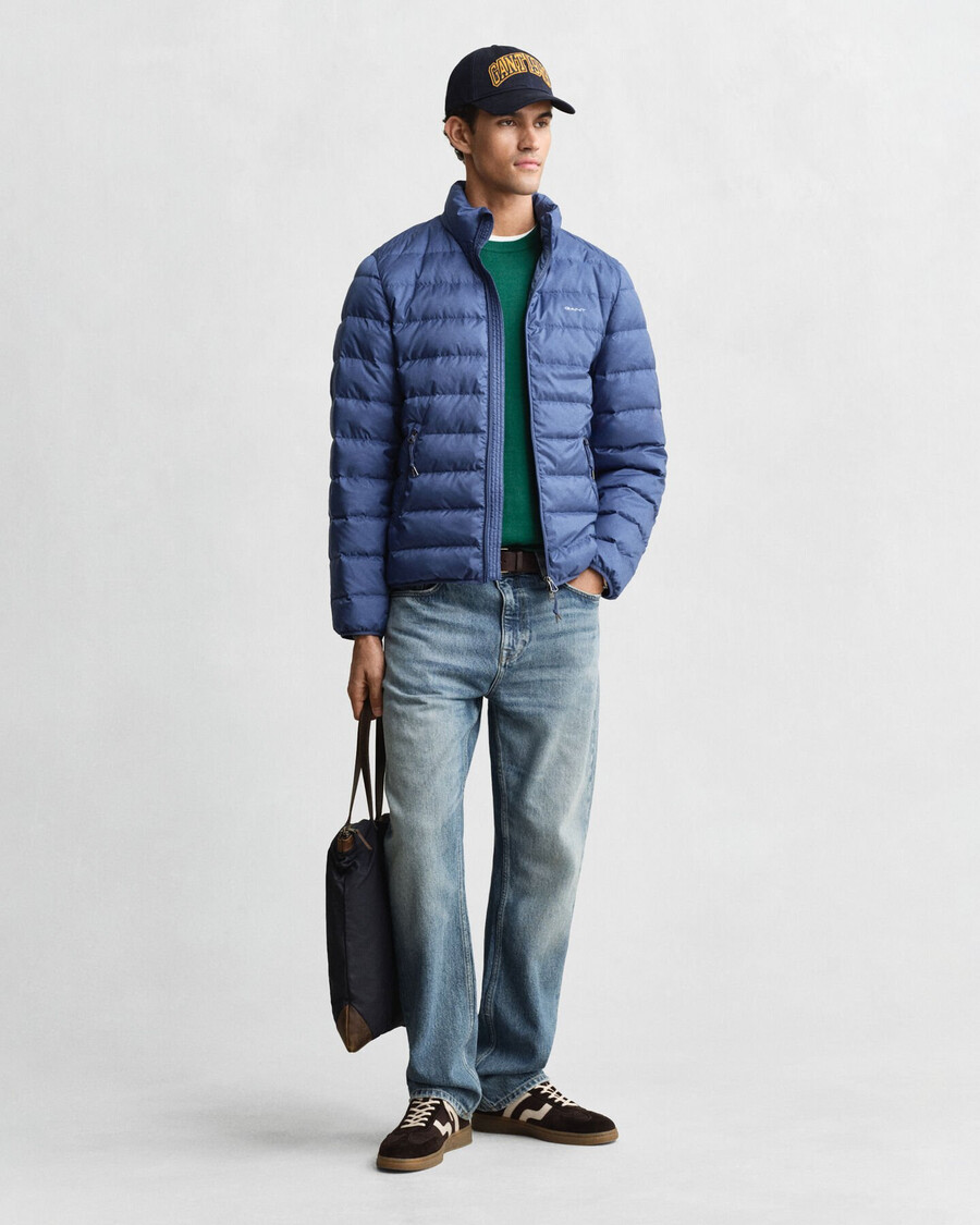 leichte daunenjacke – vintage-blau