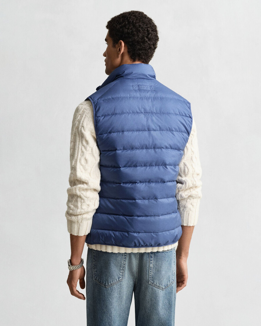 leichte daunenweste – vintage-blau