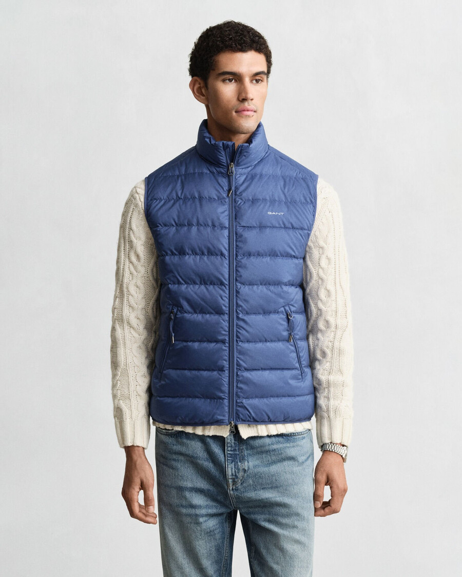 leichte daunenweste – vintage-blau
