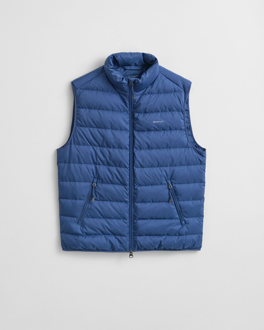 leichte daunenweste – vintage-blau