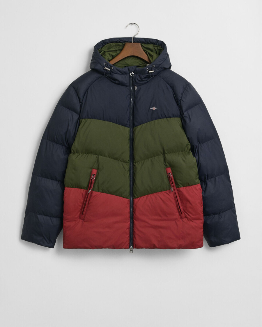 active cloud jacke mit farbblock-design – abendblau