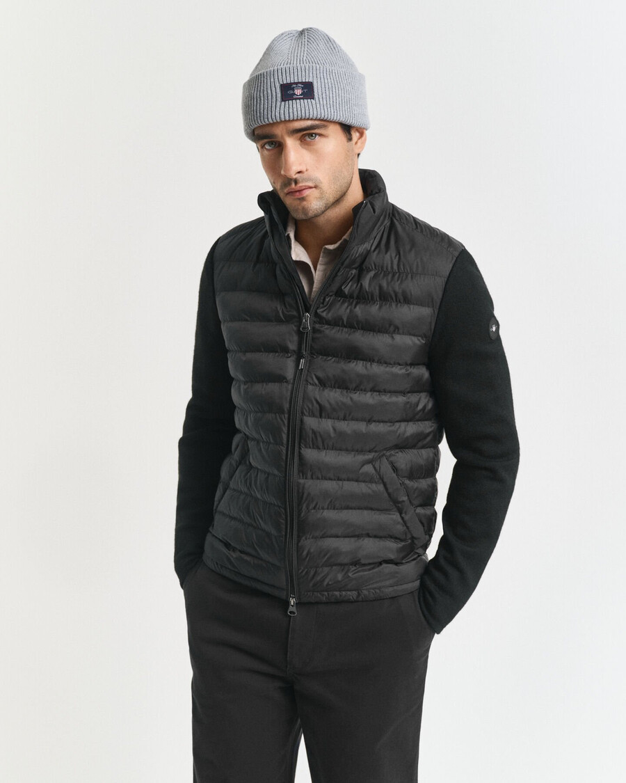 mixed-media-jacke – schwarz