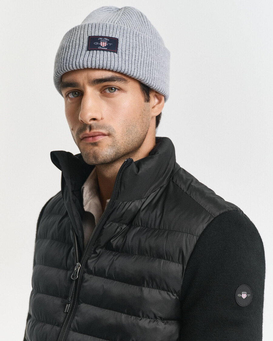 mixed-media-jacke – schwarz