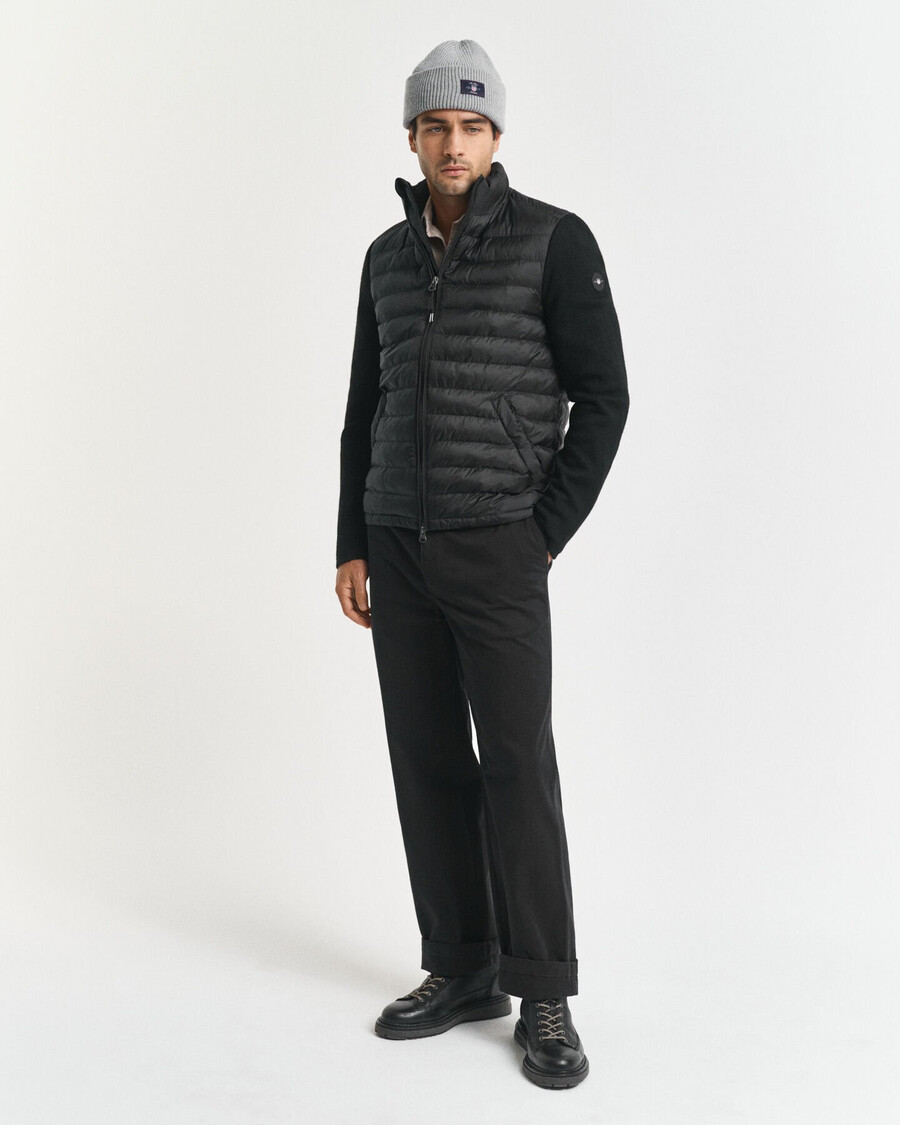 mixed-media-jacke – schwarz