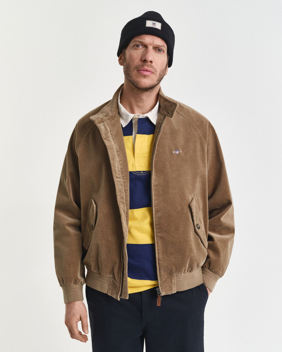 harrington-jacke aus cord – helltaupe