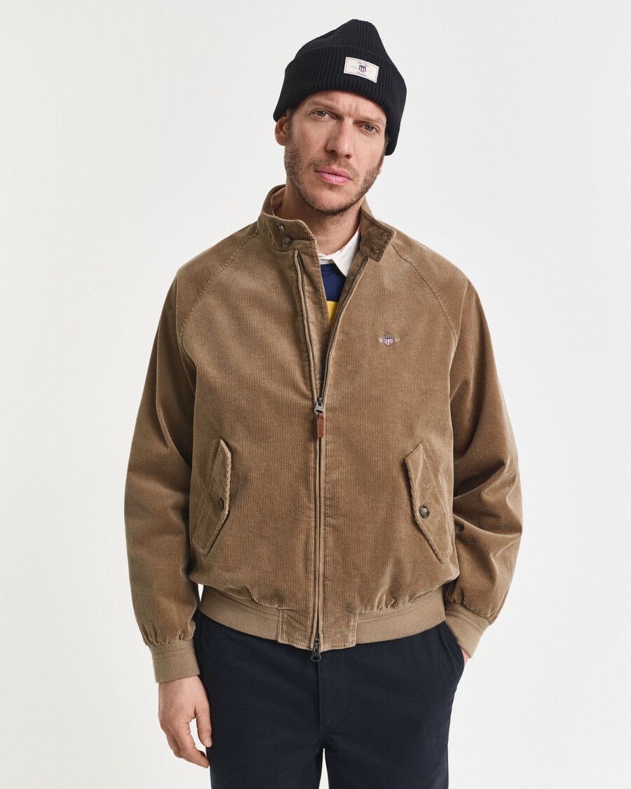 harrington-jacke aus cord – helltaupe