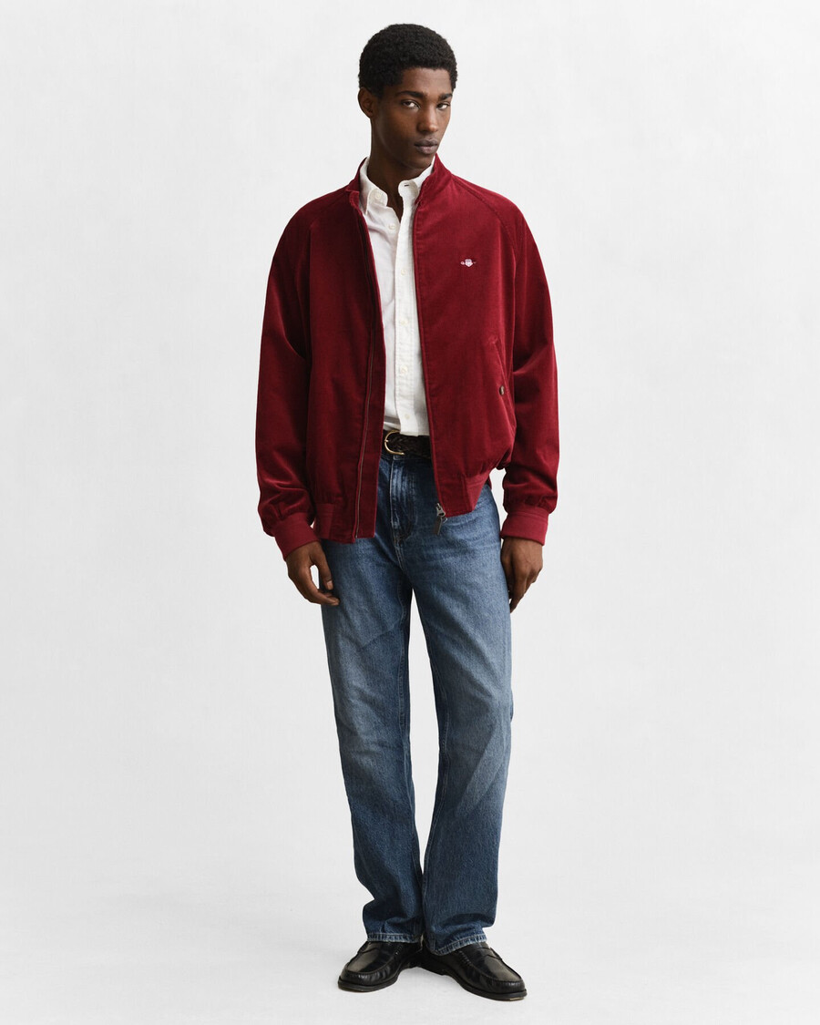 cord-harrington-jacke – puffiges rot