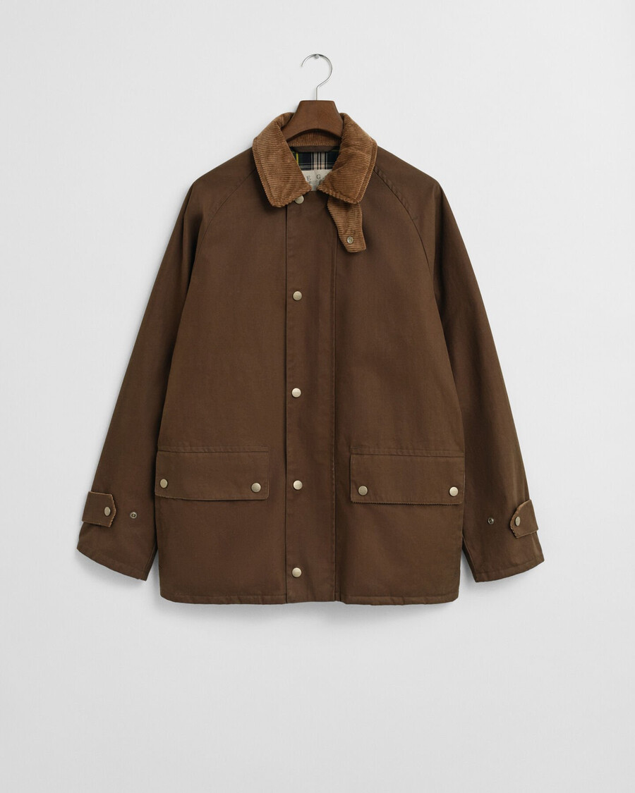 gewachste scheunenjacke – dunkelbraun