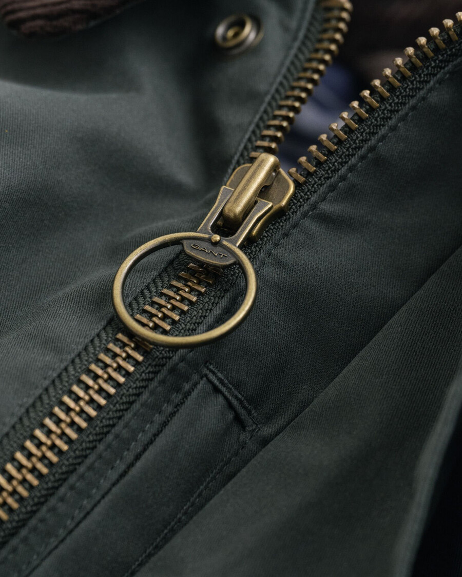 waxed barn jacke - woody green