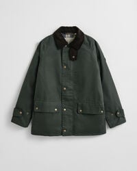 waxed barn jacke - woody green