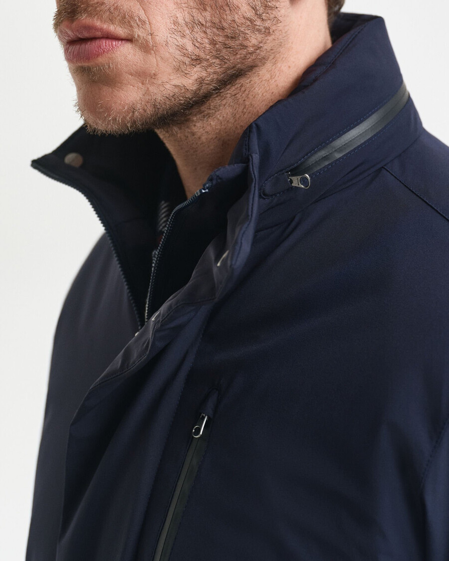 doppelte mittellange jacke – abendblau