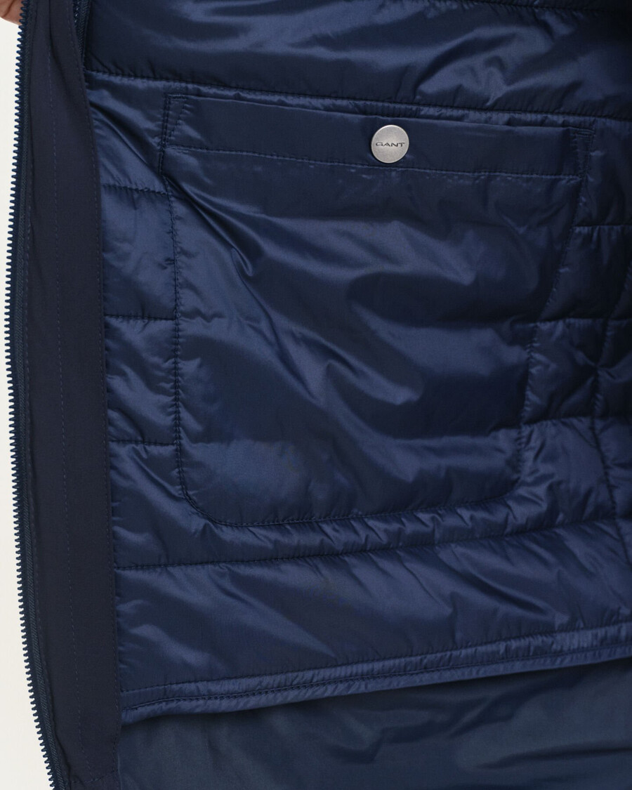 doppelte mittellange jacke – abendblau