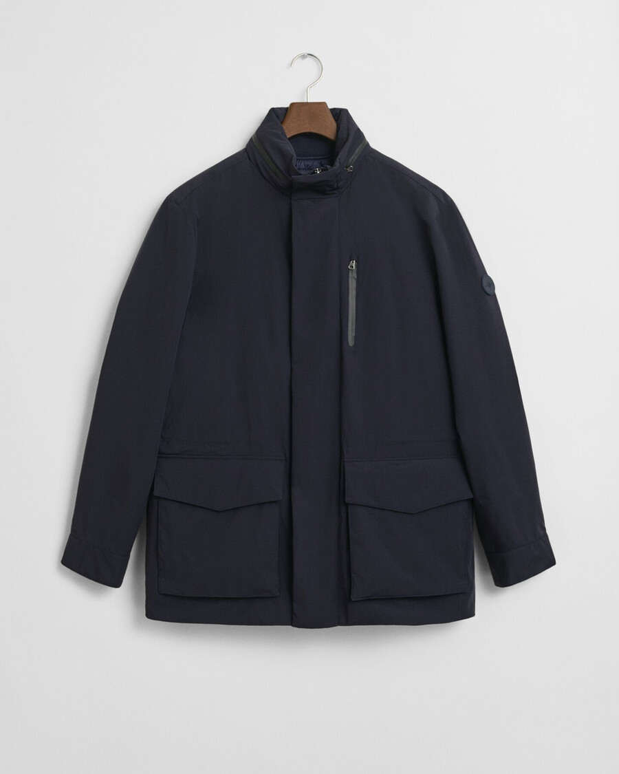 doppelte mittellange jacke – abendblau