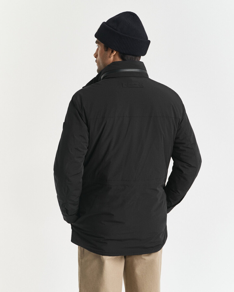 doppelte mittellange jacke - schwarz