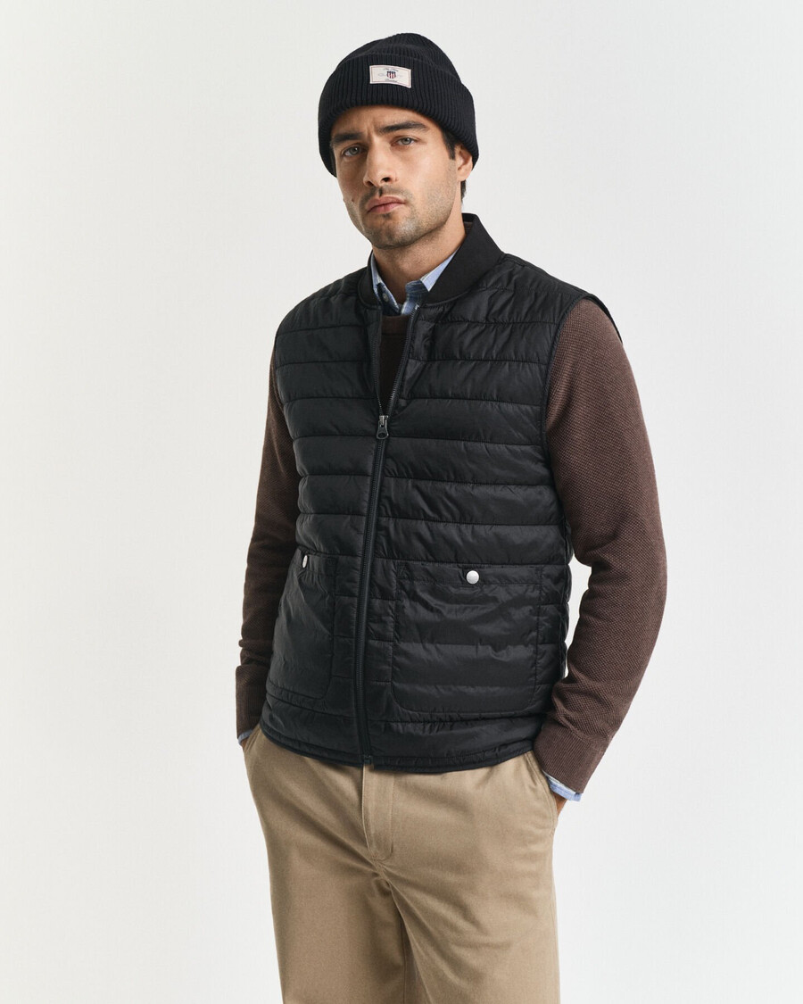 doppelte mittellange jacke - schwarz