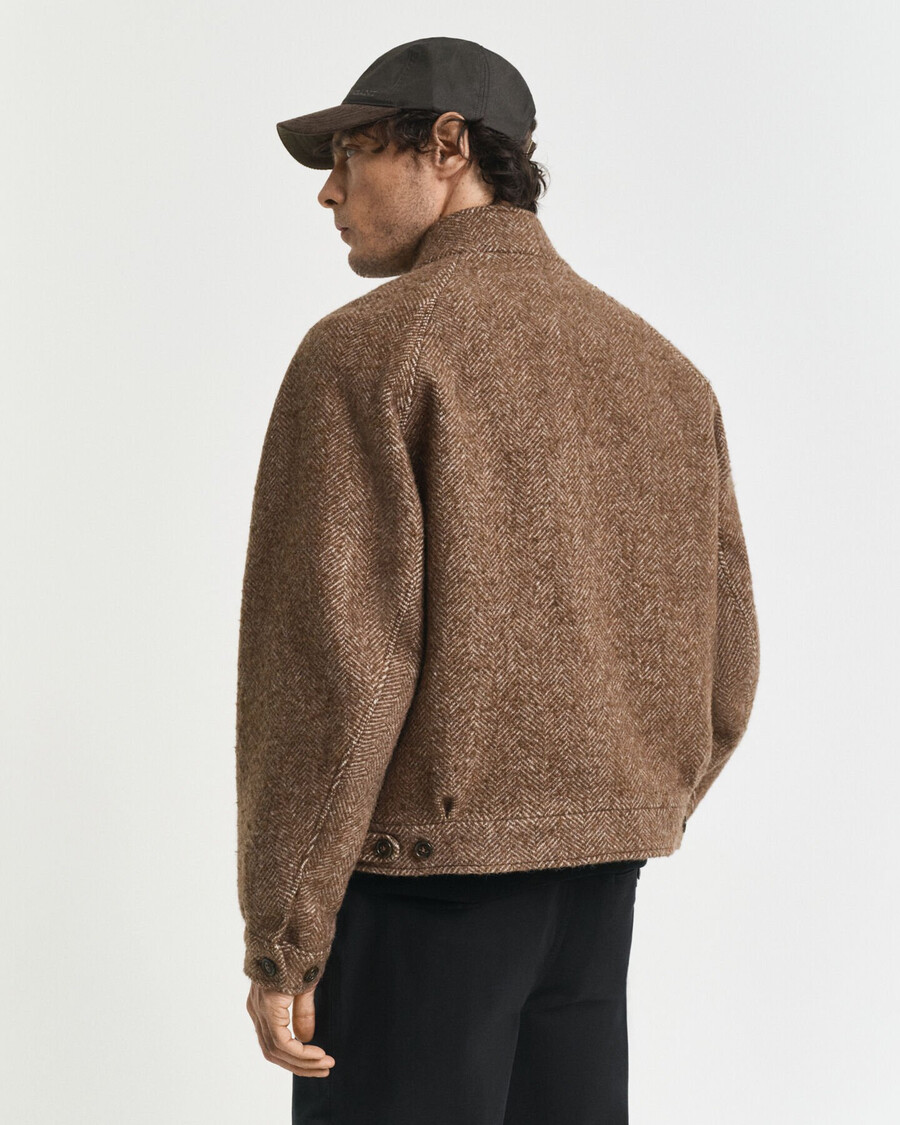 harrington-jacke aus wolle – warmes khaki
