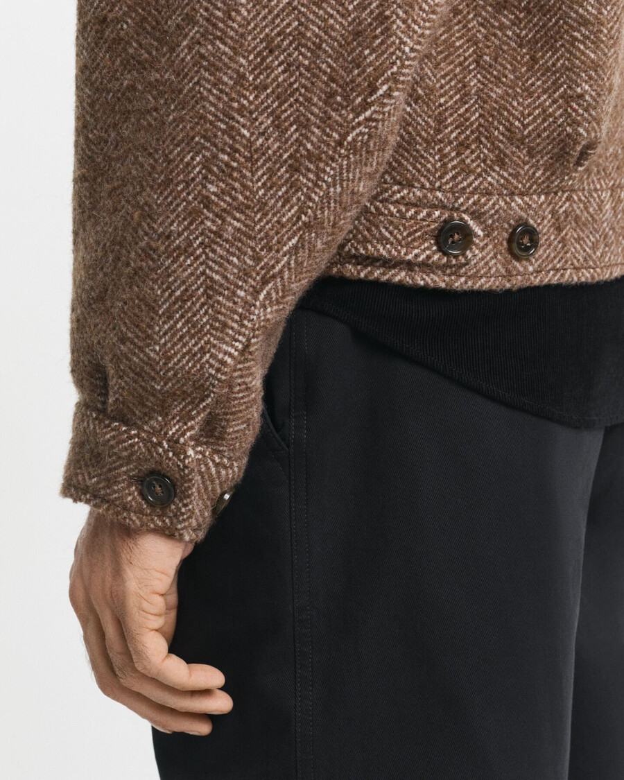 harrington-jacke aus wolle – warmes khaki