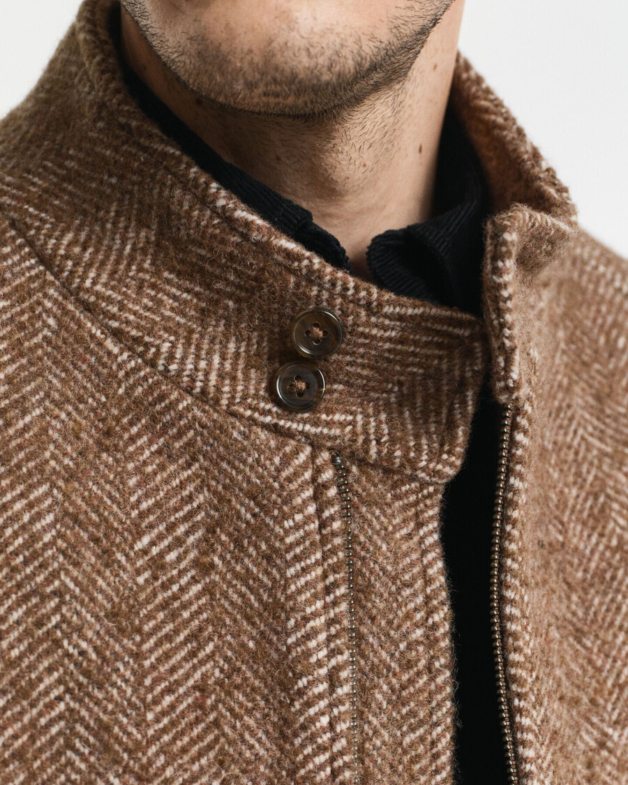 harrington-jacke aus wolle – warmes khaki