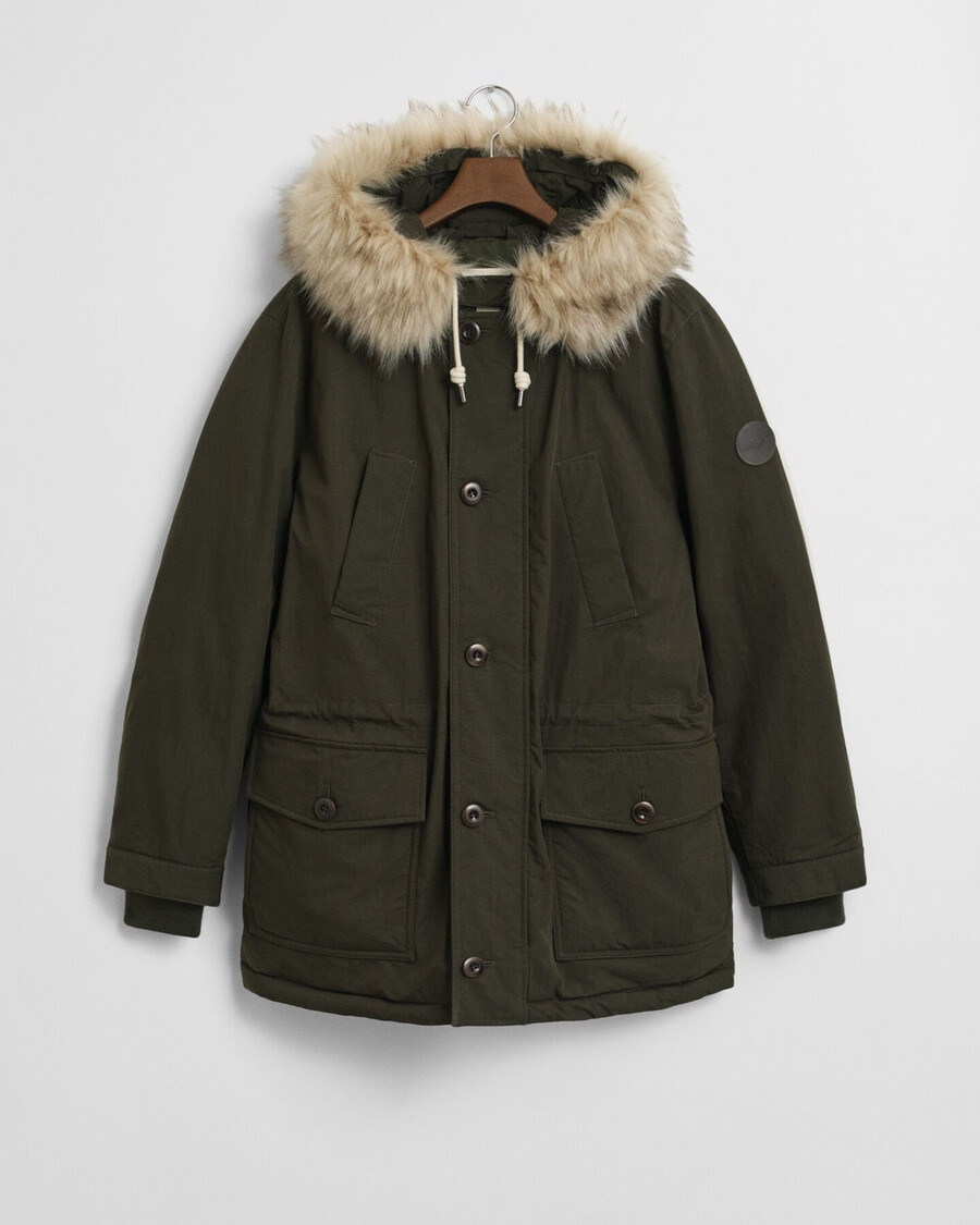 wattierter parka – dunkelmoosgrün