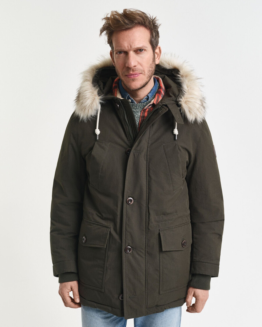 wattierter parka – dunkelmoosgrün