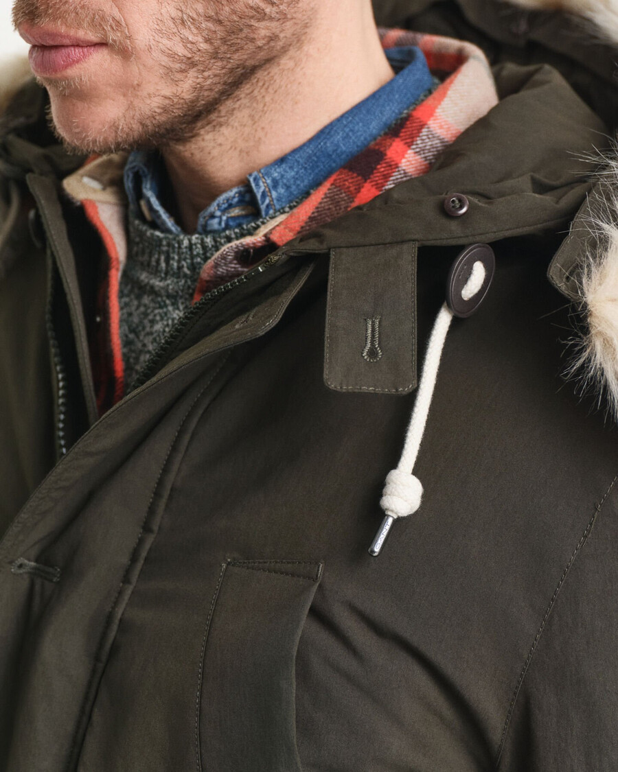 wattierter parka – dunkelmoosgrün