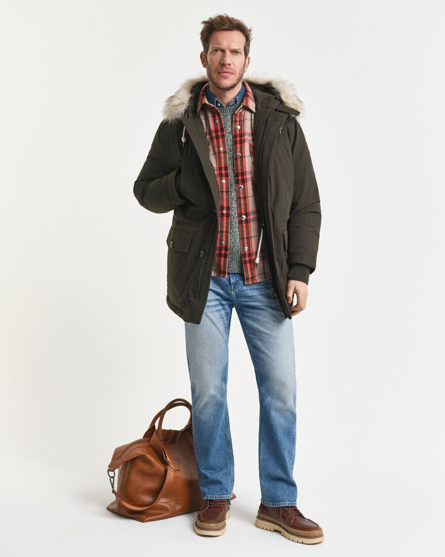 wattierter parka – dunkelmoosgrün