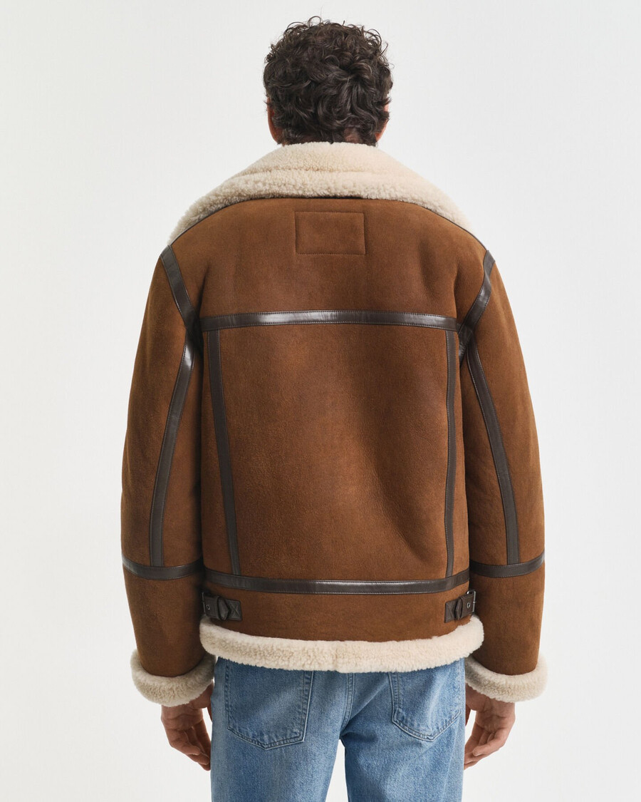 shearling-jacke – mahagonibraun